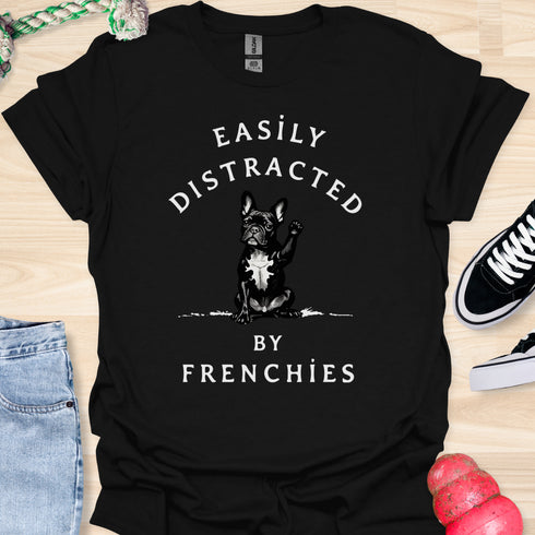 Easily distracted by frenchies - V17 - The Wave T-Shirt